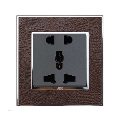 Ổ cắm đôi 3 chấu ABE LEATHER D1S-D3C màu da cá sấu