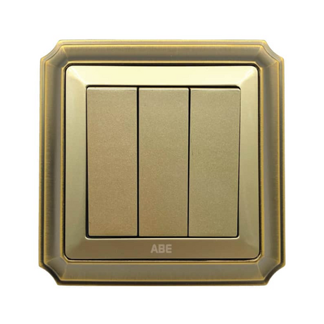 Công tắc điện ba ABE BRONZE B1V-32C màu vàng