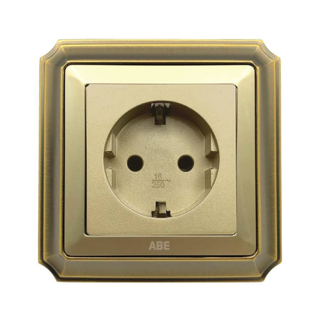 Ổ cắm châu âu ABE BRONZE B1V-CA màu vàng