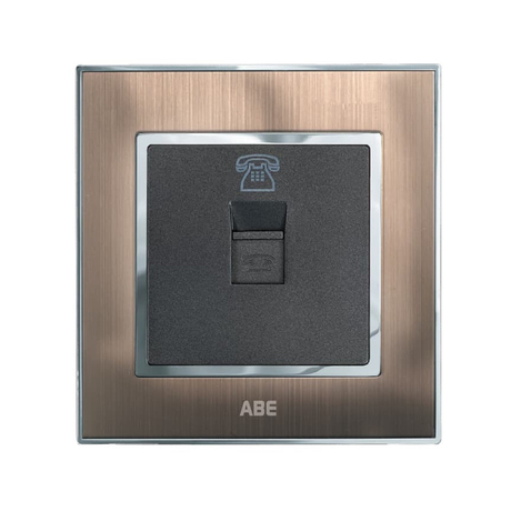 Ổ cắm điện thoại ABE SATIN S1D-DT màu đồng