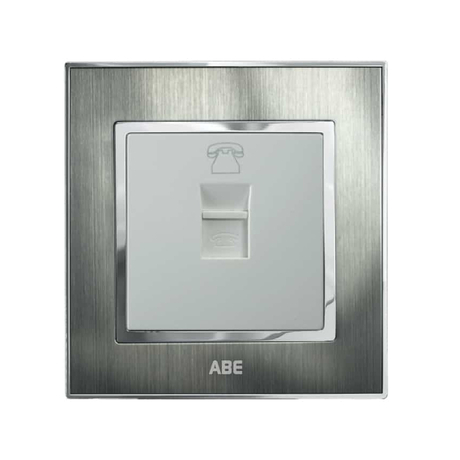 Ổ cắm điện thoại ABE SATIN S1B-DTT màu bạc