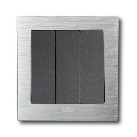 Công tắc ba 1 chiều ABE TITANIUM T1B-31C màu bạc