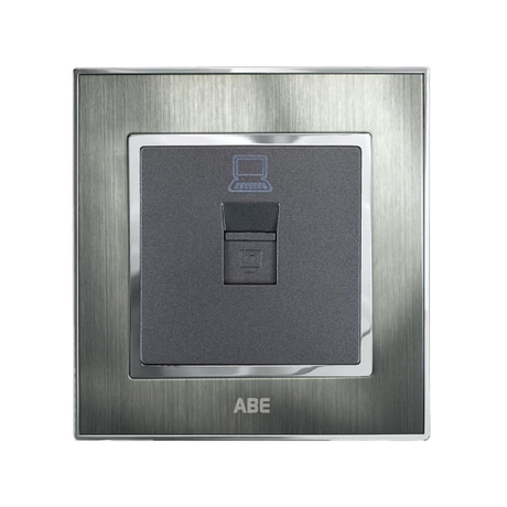 Ổ cắm mạng ABE SATIN S1B-M màu bạc
