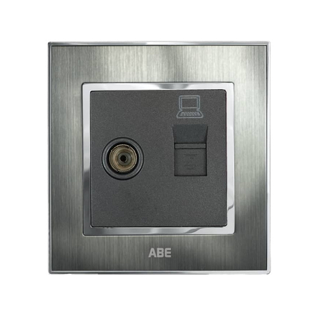 Ổ cắm tivi ABE SATIN S1B-TV màu bạc