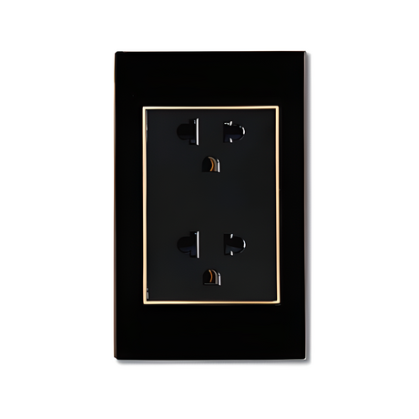 Multi-function socket with European socket ABE CRYSTAL C2D-3C2-CA black