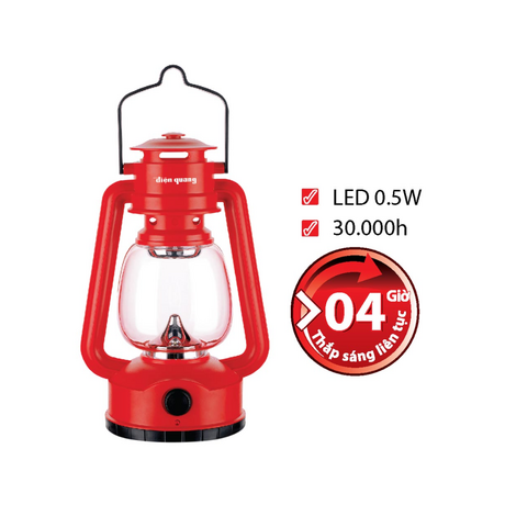 Đèn sạc Led 0.5W Điện Quang ĐQ PRL04 R màu đỏ