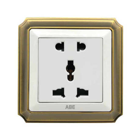 ABE BRONZE B2T-21C-31C three-prong socket set, white
