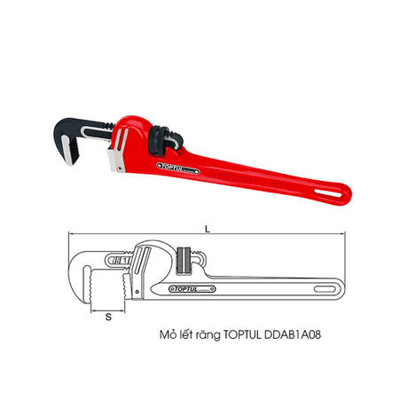 Mỏ lết răng 8 inch TOPTUL DDAB1A08