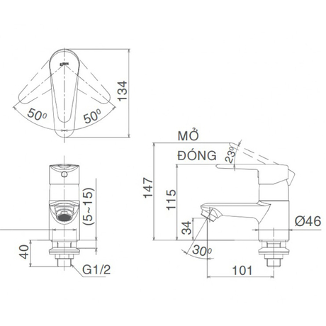 Vòi chậu Inax LFV - 21S