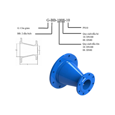 Nối giảm BB DN250x200 Shin Yi NGBB-250200