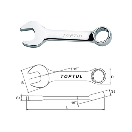 Cờ lê vòng miệng ngắn 5/8inch Toptul ACAF2020
