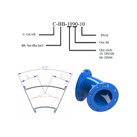 45° Elbow BB Shin Yi KBB45-1000