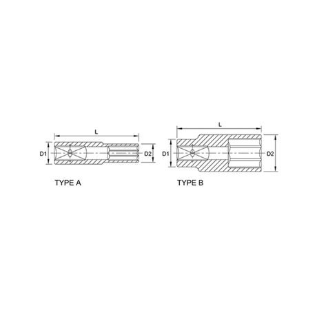 Toptul BBEE0818 1/4inch long hexagon socket