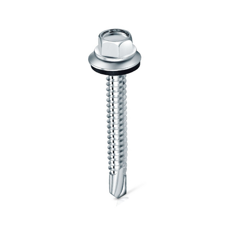 Box of Patta M4.8x25mm Hexagonal Self-tapping Screws with Heat Resistant Washer Head (500 Pieces)