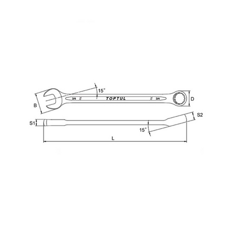 Toptul ACEA3434 Open End Wrench