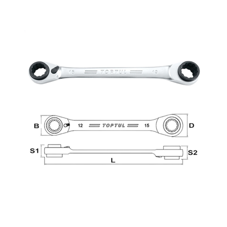 Cờ lê 2 đầu vòng Toptul ABAD0811