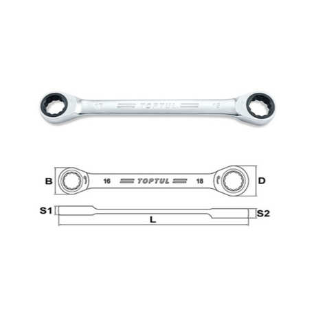 Cờ lê 2 đầu vòng 10x11mm Toptul AOAG1011