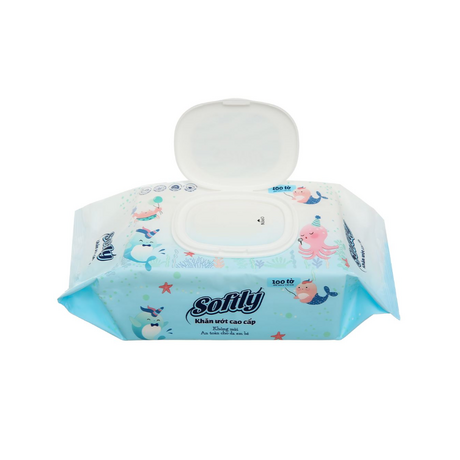 Khăn ướt Softly cao cấp không mùi 100 miếng