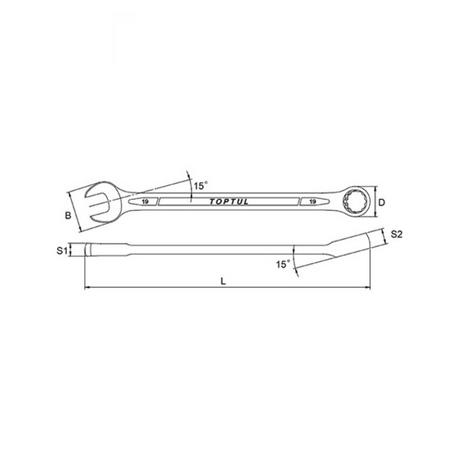 Cờ lê vòng miệng 28mm Toptul AAEA2828