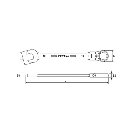 Cờ lê vòng miệng 13mm Toptul AOAH1313