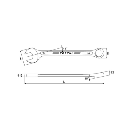 Cờ lê vòng miệng 1/2inch Toptul ACEW1616