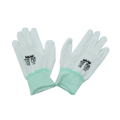 Găng tay bảo hộ MVW màu trắng phủ PU lòng bàn tay  MVW-WPPC-300M (SP93-ND9.2) size M