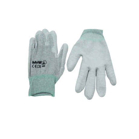 Găng tay bảo hộ sợi carbon MVW phủ PU lòng bàn tay MVW-CAPC-300M size M