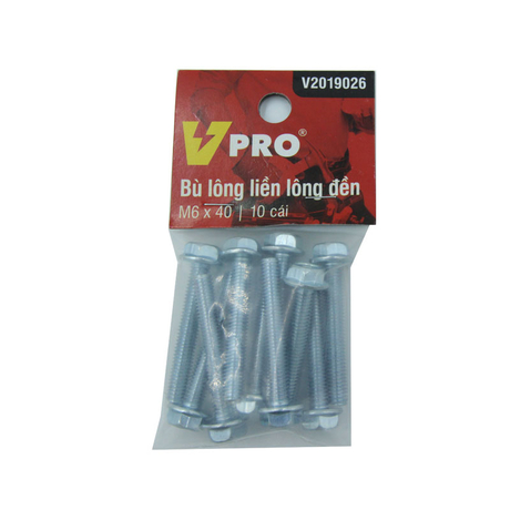 Bù lông liền lông đền M6x40 VPRO V2019026 túi 10 cái