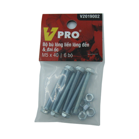 Set of washers and nuts M5x40 VPRO V2019002 bag of 6