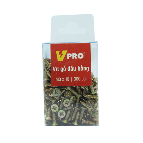 Vít gỗ đầu bằng M3x10 VPRO V2019063 hộp 300 cái