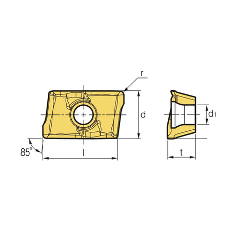 Korloy APMT11T308PDSR MM PC5300 Alloy Milling Insert