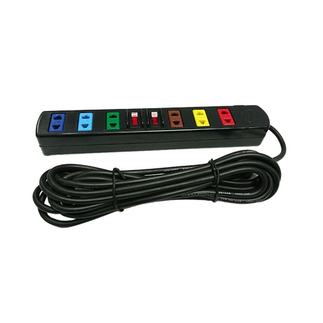 Ổ cắm điện 6 ổ cắm 2 công tắc dây 5m 2200W - 3300W LiOA 6S5