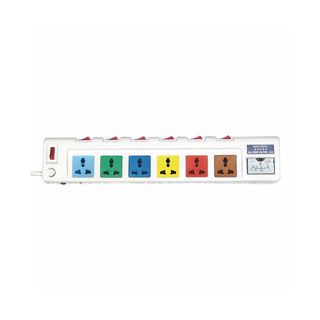 6-socket power outlet with 2.5m cord and voltage meter 3300w LiOA 6OFSSV2.5-2