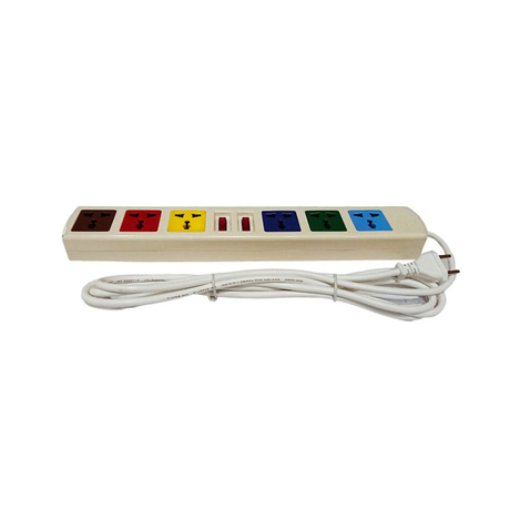 Ổ cắm điện đa năng 6 ổ cắm 2 công tắc dây 3m trắng 2200W - 3300W LiOA 6D32WN