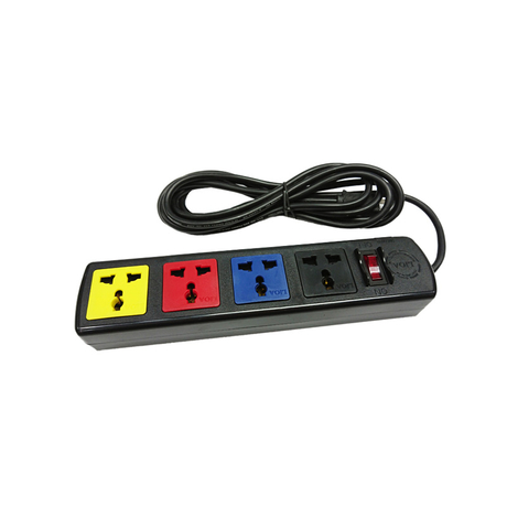 Multi-function extension socket 4 sockets 1 switch 5m wire 2200W - 3300W LiOA 4D52N