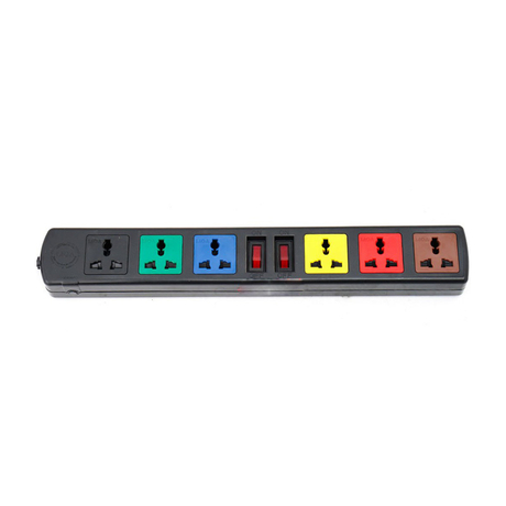 Multi-function power outlet 6 sockets 2 switches 3m wire 2200W - 3300W LiOA 6D32N