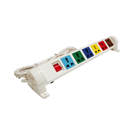 Ổ cắm điện đa năng xoay 6 ổ cắm dây 3m trắng 2200W - 3300W LiOA 6D32WN2X