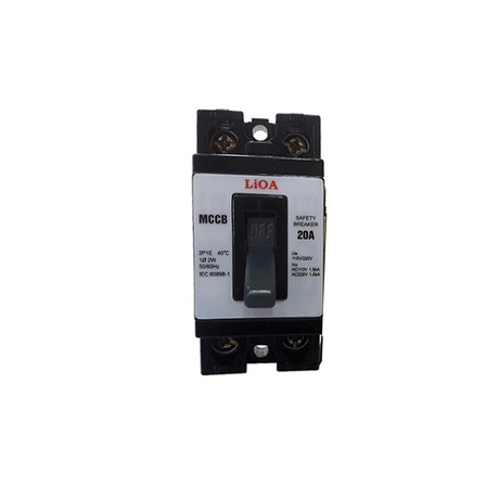 2P surface mounted circuit breaker 20A LiOA MCCB2P2E/20A