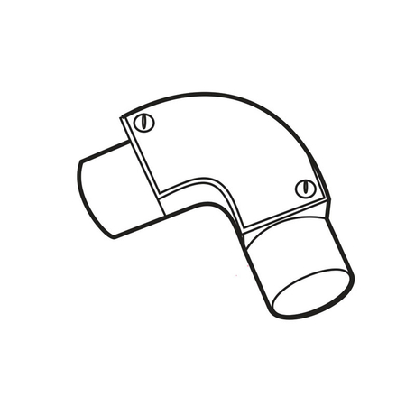 L-shaped elbow 16 LiOA L244 / 16