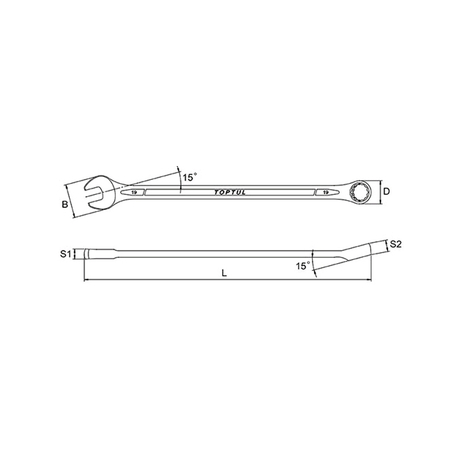Cờ lê vòng miệng 17mm Toptul AAEL1717