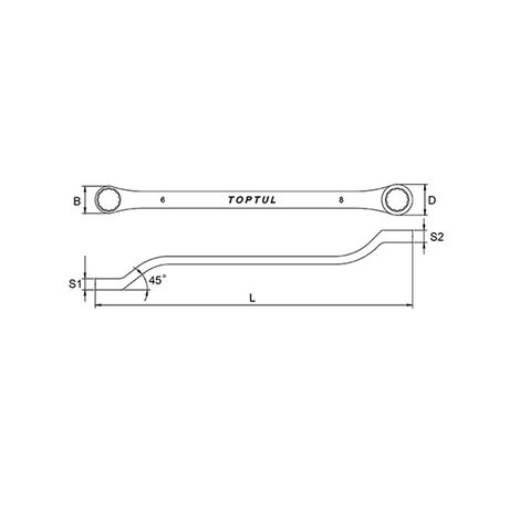 Toptul ACAH2830 double-ended ring wrench