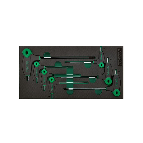 Toptul GVA0715 L-shaped hexagon screwdriver set with 2 ball heads (7 pieces)
