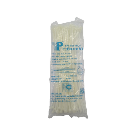Tien Phat 3Tx5 white plastic cable ties