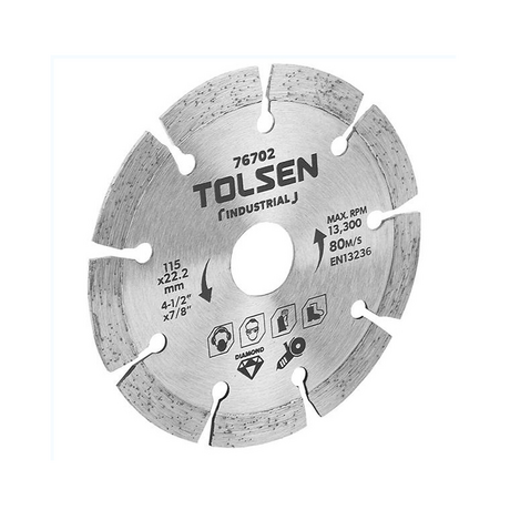 Lưỡi đĩa tròn kim loại cắt gạch khô 115mm TOLSEN 76702