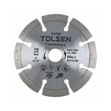 Lưỡi đĩa tròn kim loại cắt gạch khô 100mm TOLSEN 76700