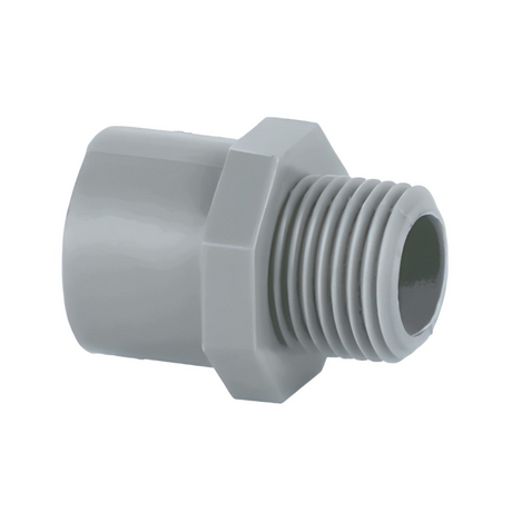 Nối thẳng ren ngoài uPVC 27x3/4inch dày 10bar Tiền Phong NTRN2710D