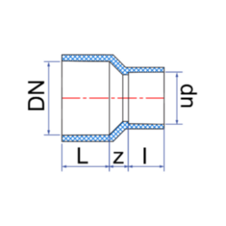 Nối giảm uPVC DN 110-60 dày 10bar Tiền Phong NG11060D