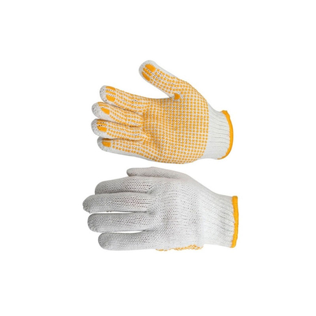 Set of 12 Tolsen 45006 rubber dotted fabric gloves