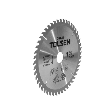 Tolsen 76441 48-tooth 210mm wood cutting disc