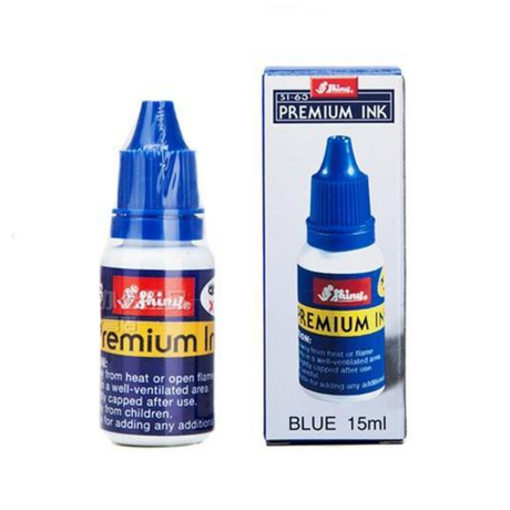 Shiny blue professional stamp ink